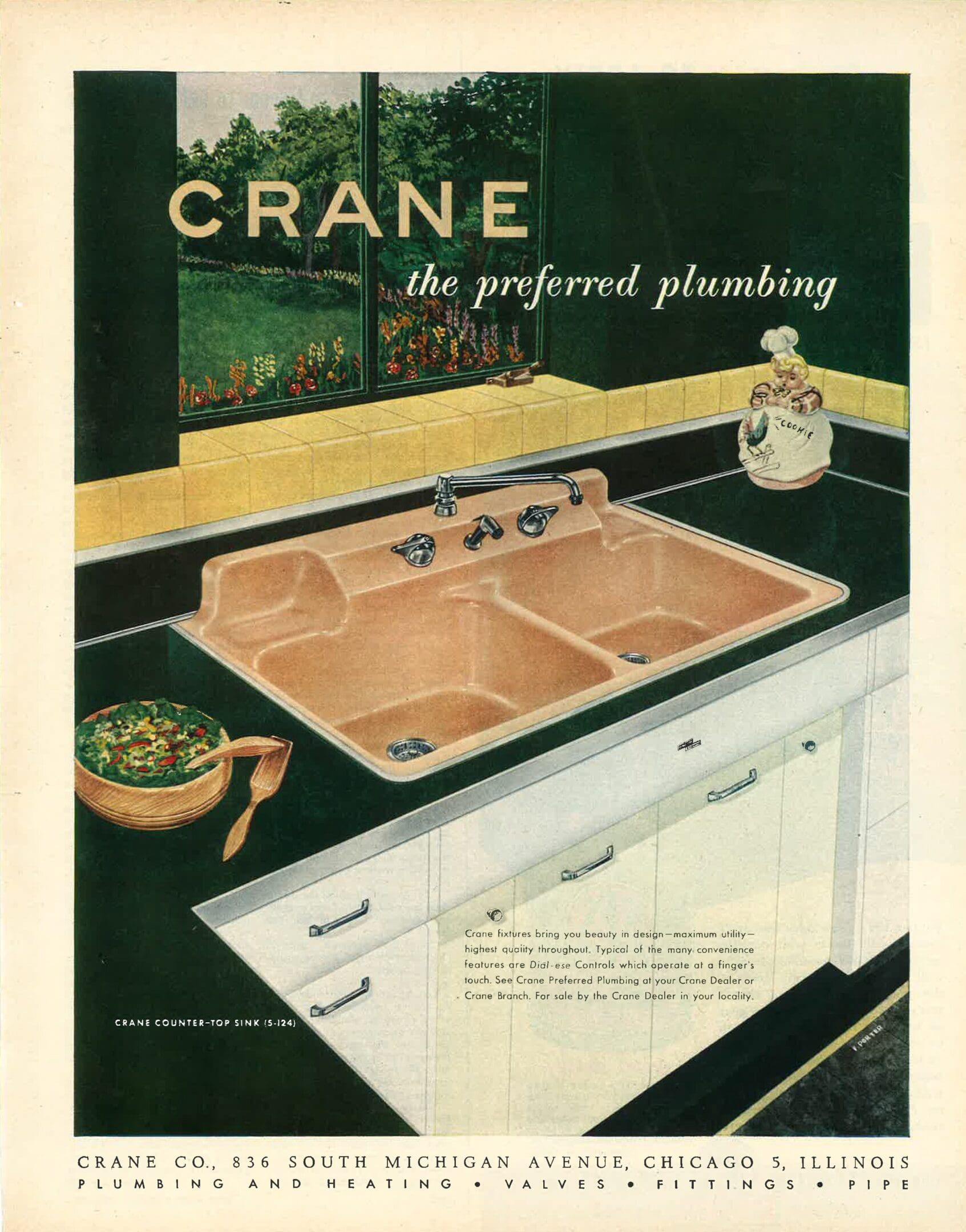 A crane advertisement for the kitchen sink.