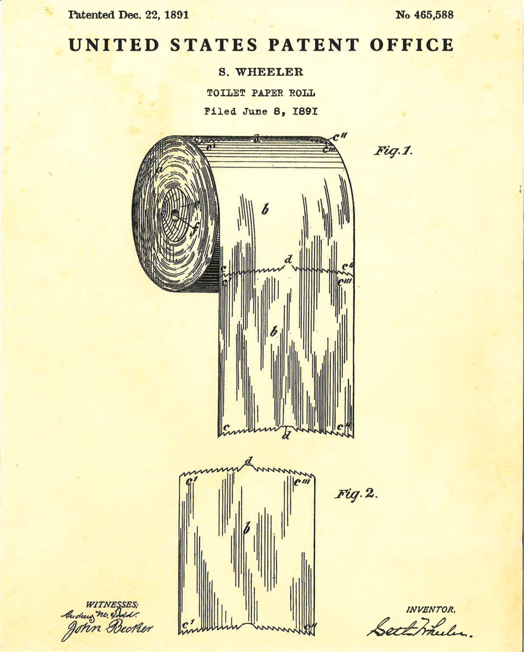 A drawing of a toilet paper roll